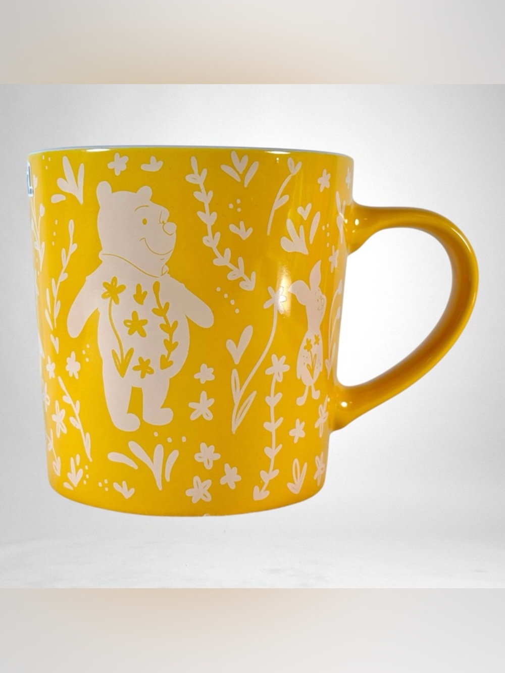 Winnie The Pooh and Friends Yellow Floral Design Coffee 16 oz Mug